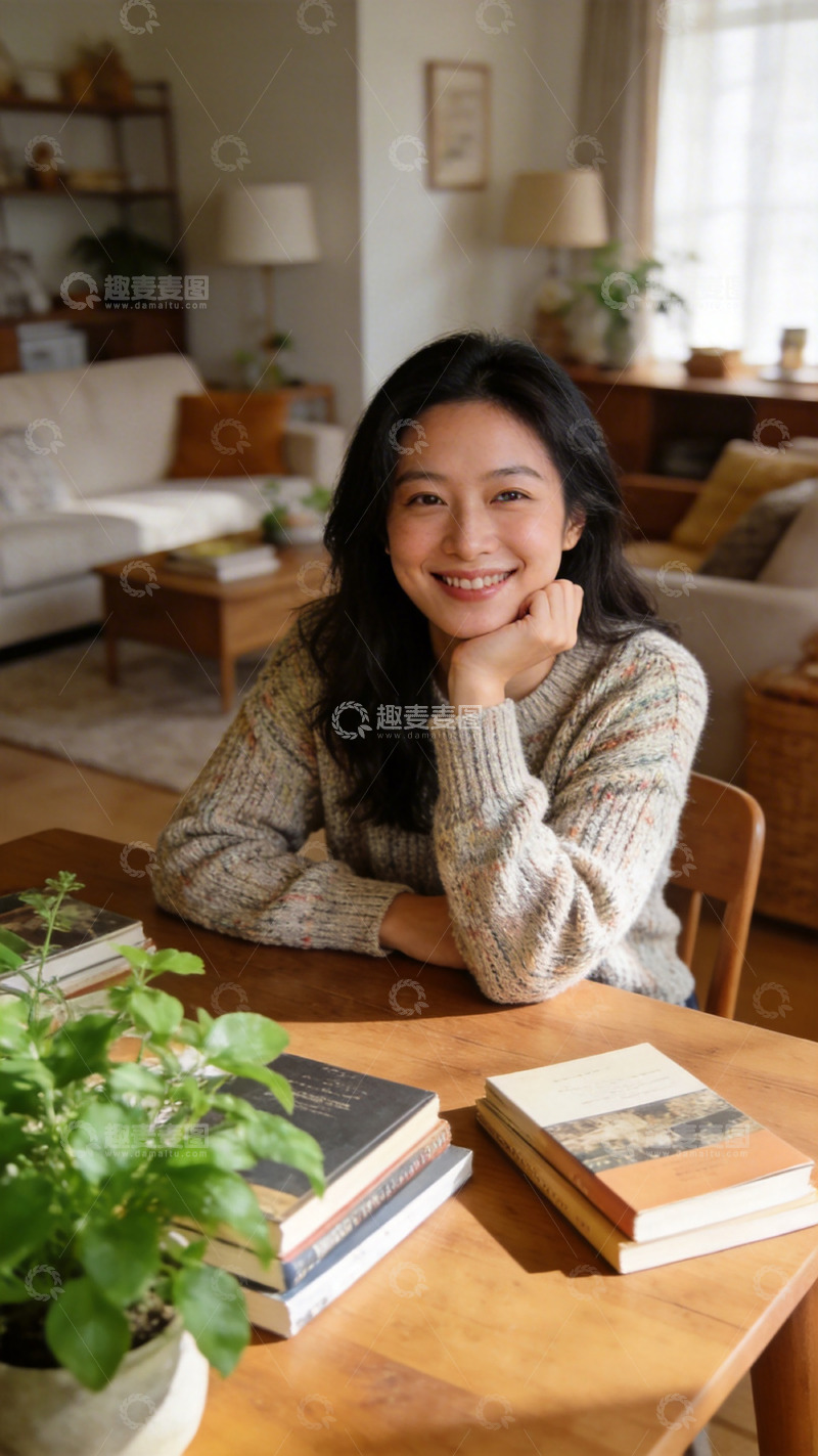 高清大图下载【趣麦麦图】温馨家居女性阅读时光