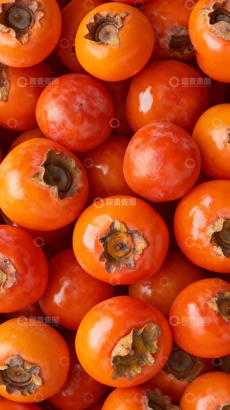 高清大图下载【趣麦麦图】平铺的柿子2