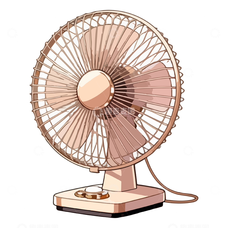 源文件下载【趣麦麦图】复古电风扇插画素材