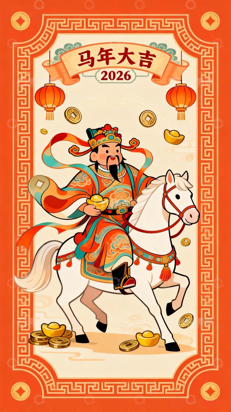 高清大图下载【趣麦麦图】马年营销海报-22