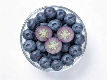 玻璃碗蓝莓特写摄影