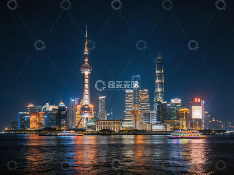 高清大图下载【趣麦麦图】繁华都市夜景天际线风光摄影