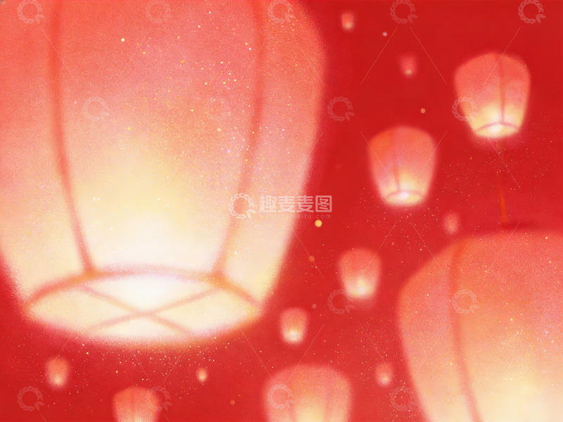 高清大图下载【趣麦麦图】元宵节灯笼插画12