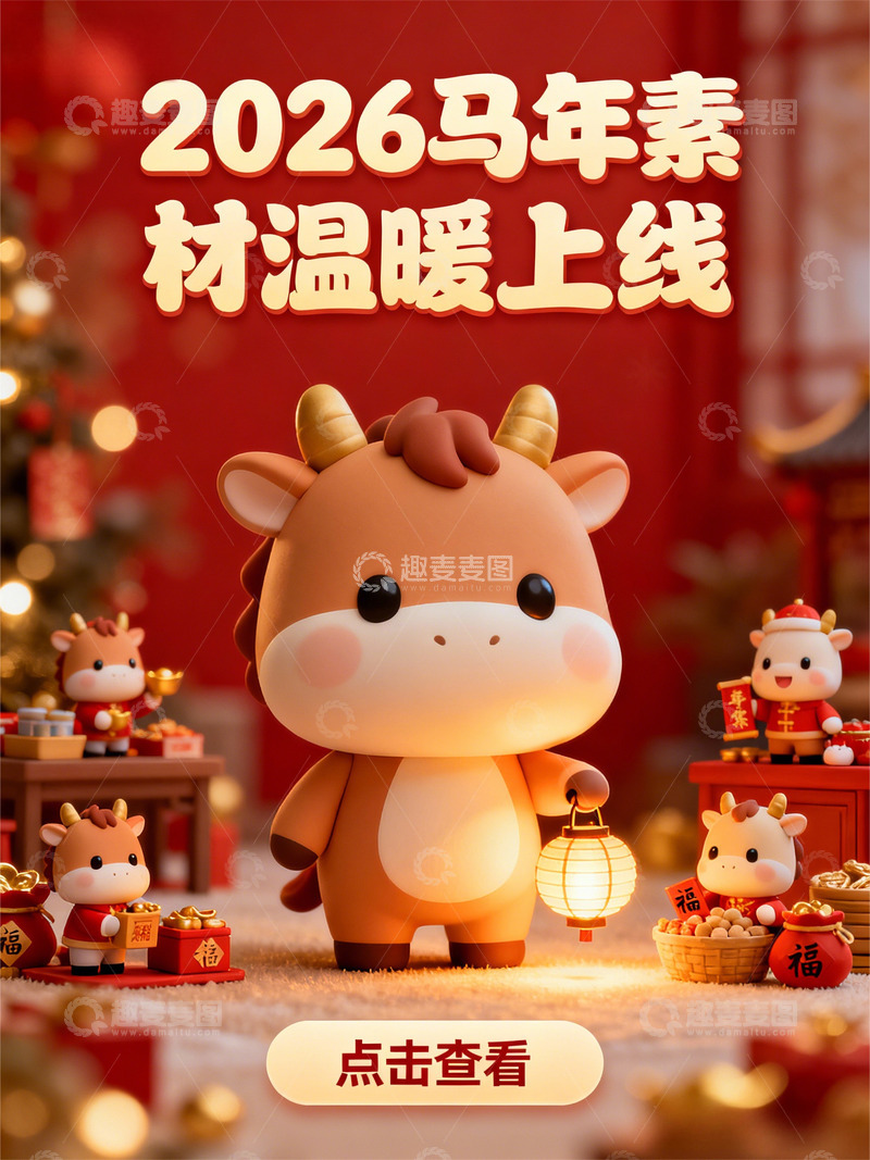 高清大图下载【趣麦麦图】马年营销海报-9
