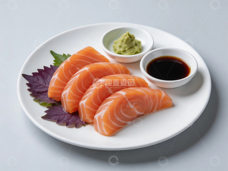 高清大图下载【趣麦麦图】简约风格三文鱼寿司美食摄影