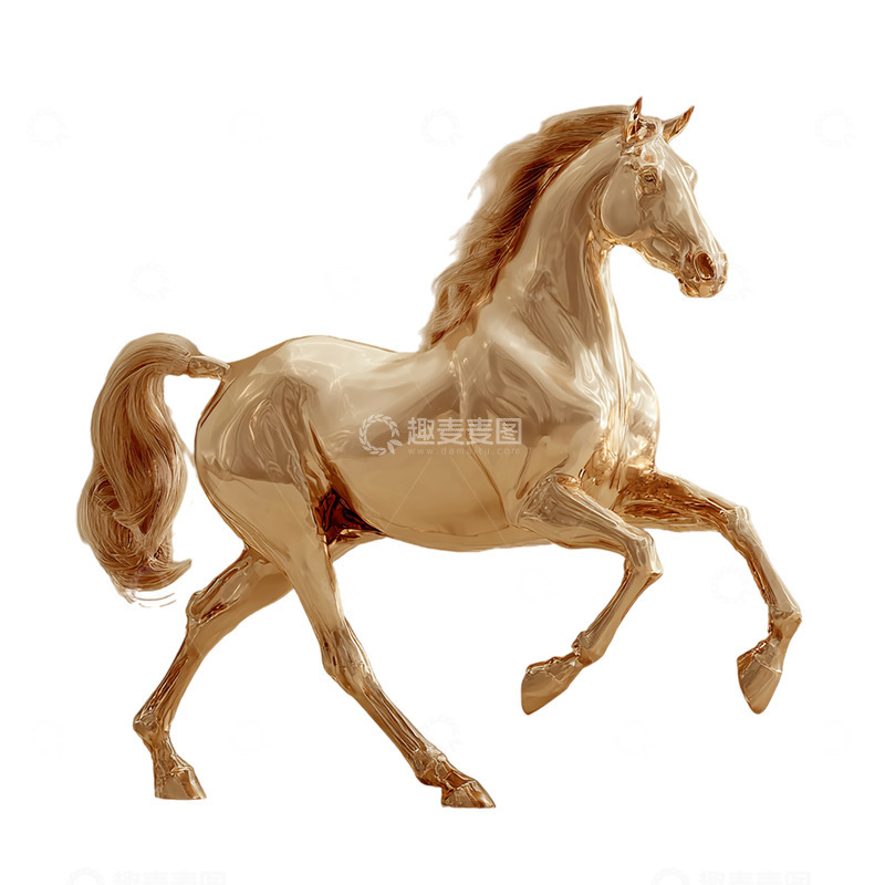 高清大图下载【趣麦麦图】金色马的优雅奔跑瞬间