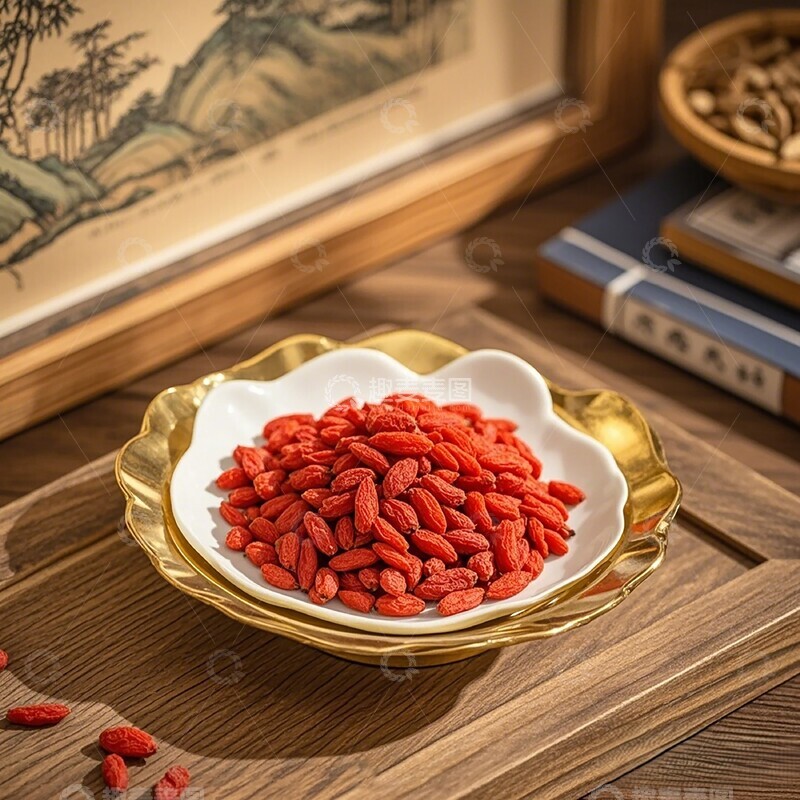 高清大图下载【趣麦麦图】古典雅致枸杞摆放摄影