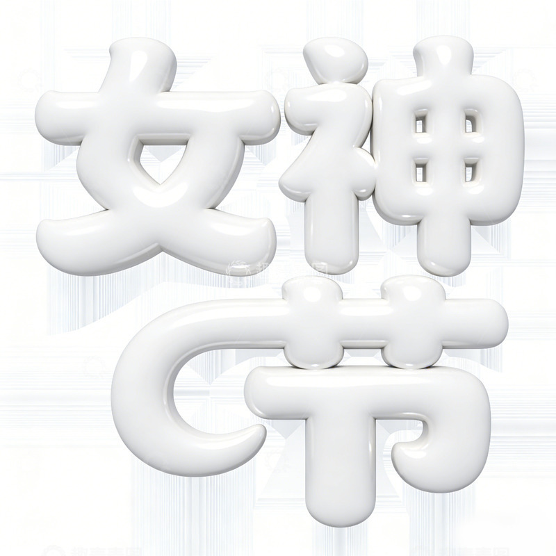 高清大图下载【趣麦麦图】3D立体女神节创意字体设计