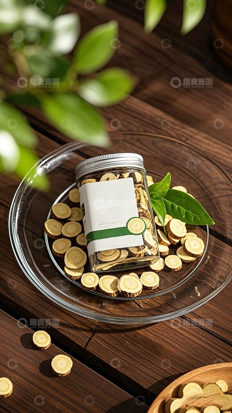 高清大图下载【趣麦麦图】玻璃瓶中药材展示