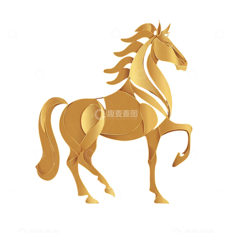 高清大图下载【趣麦麦图】未来金色骑士梦幻雕塑