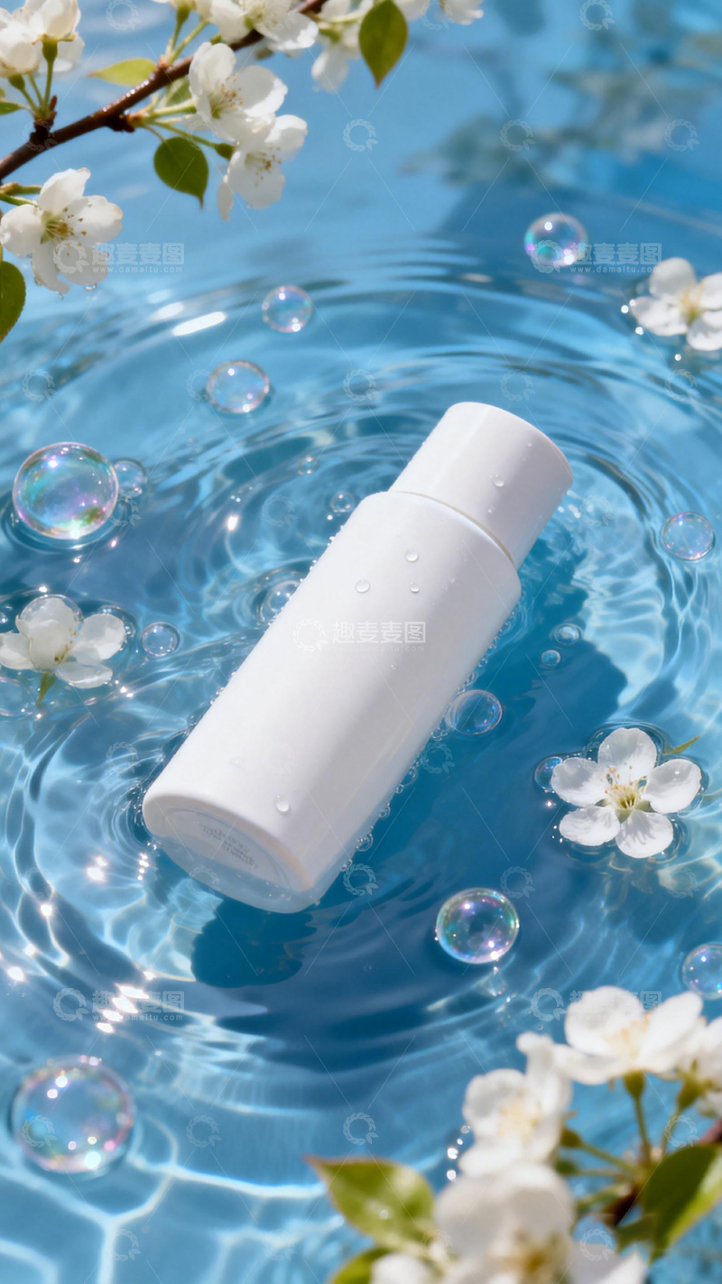 高清大图下载【趣麦麦图】春日清新化妆品展示