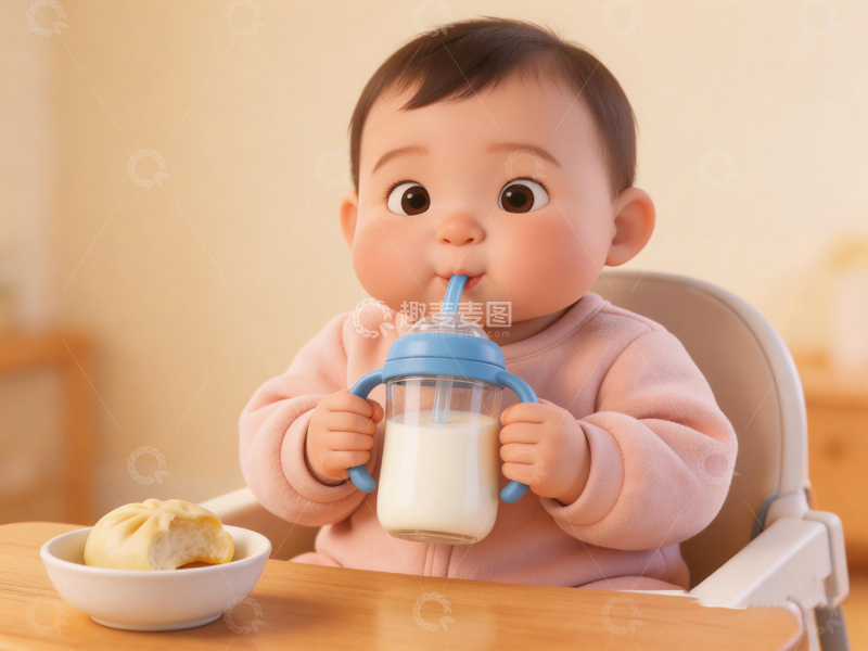 高清大图下载【趣麦麦图】可爱婴儿用餐场景写真