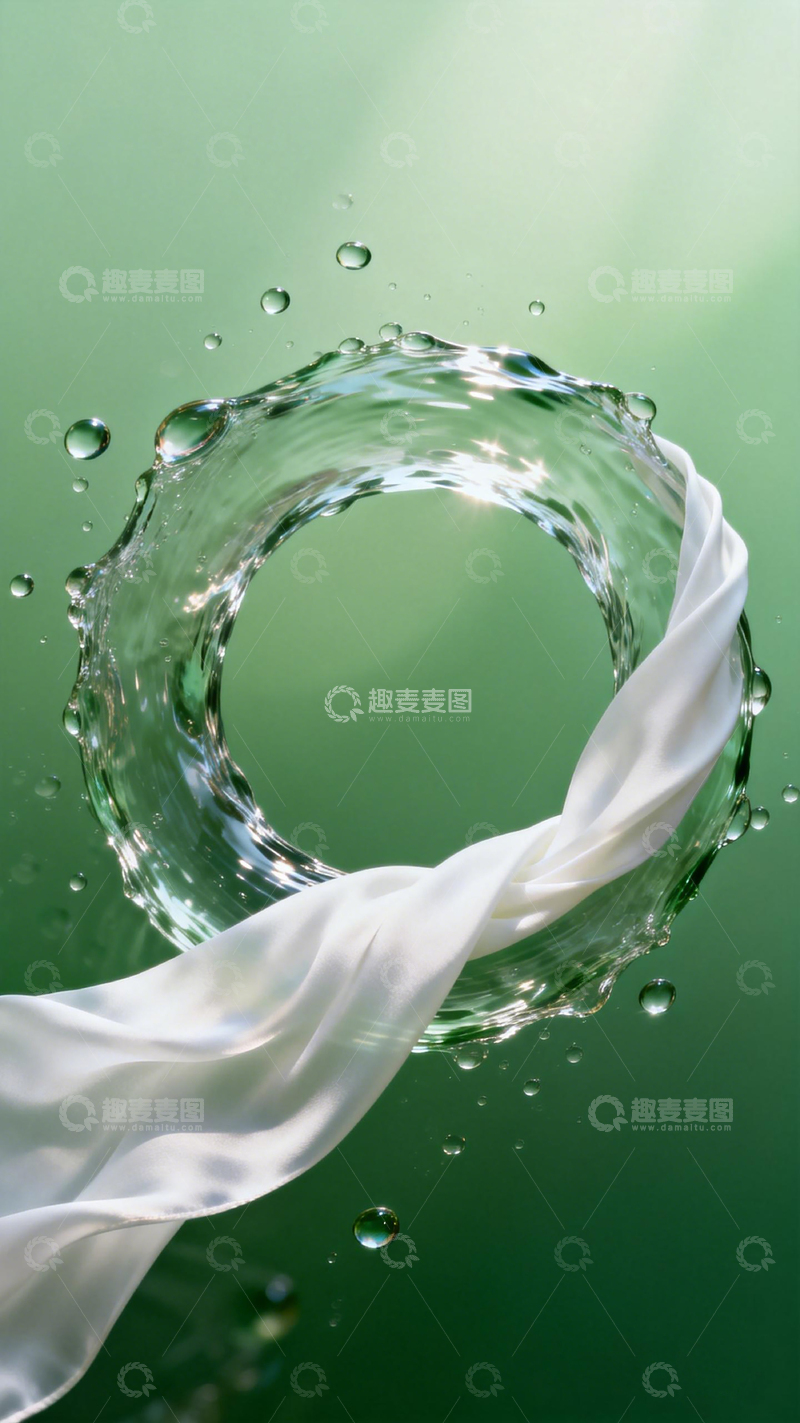 高清大图下载【趣麦麦图】水花白布动态艺术摄影