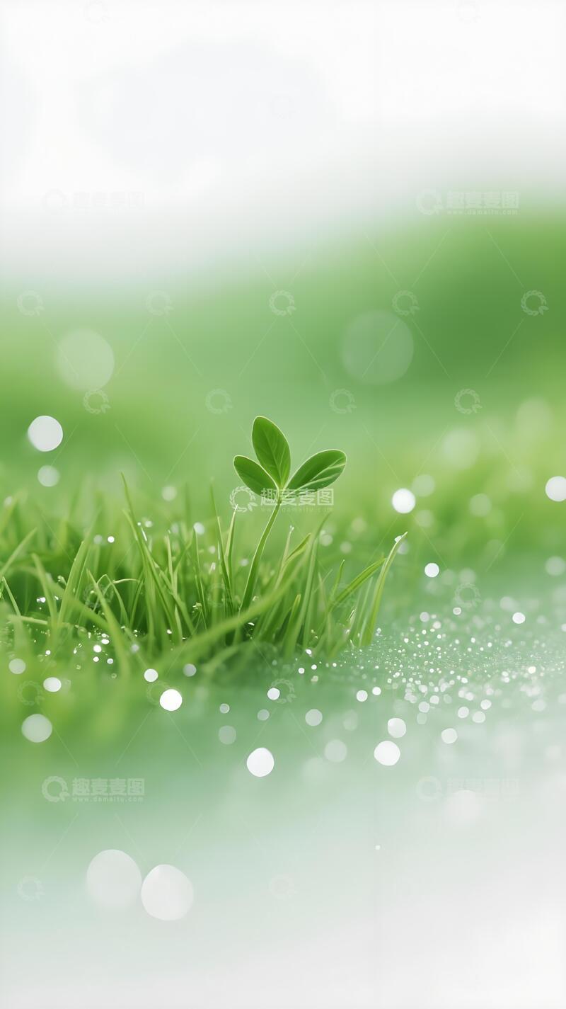 高清大图下载【趣麦麦图】清新绿草嫩芽春光护眼唯美背景素材