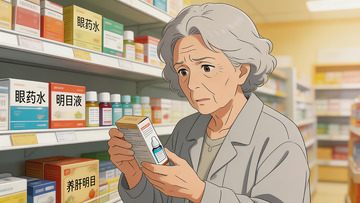日漫风格老年女性买药1