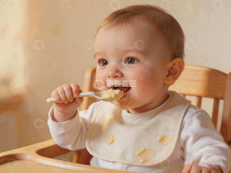 高清大图下载【趣麦麦图】可爱婴儿进食生活写实摄影