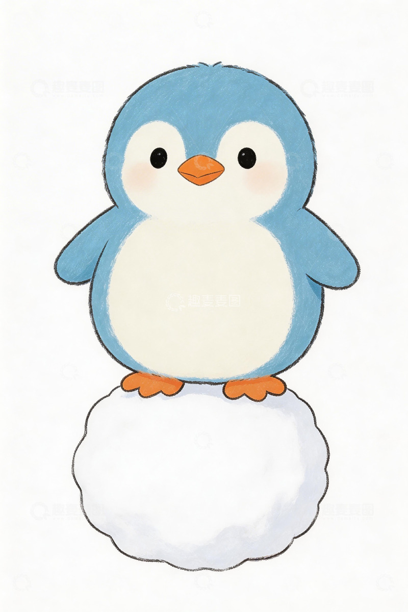 高清大图下载【趣麦麦图】可爱企鹅卡通插画素材