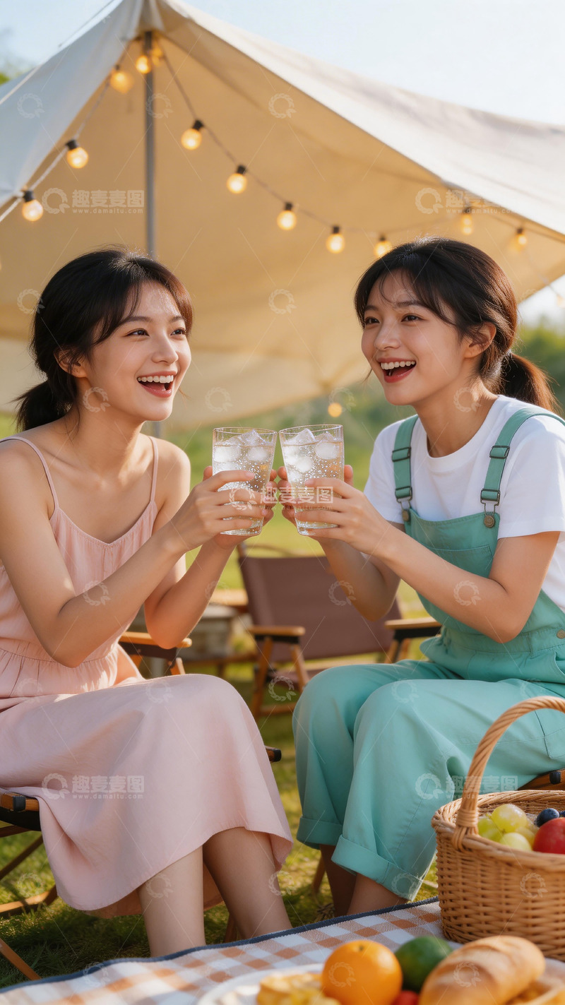 高清大图下载【趣麦麦图】【户外野餐姐妹欢聚】