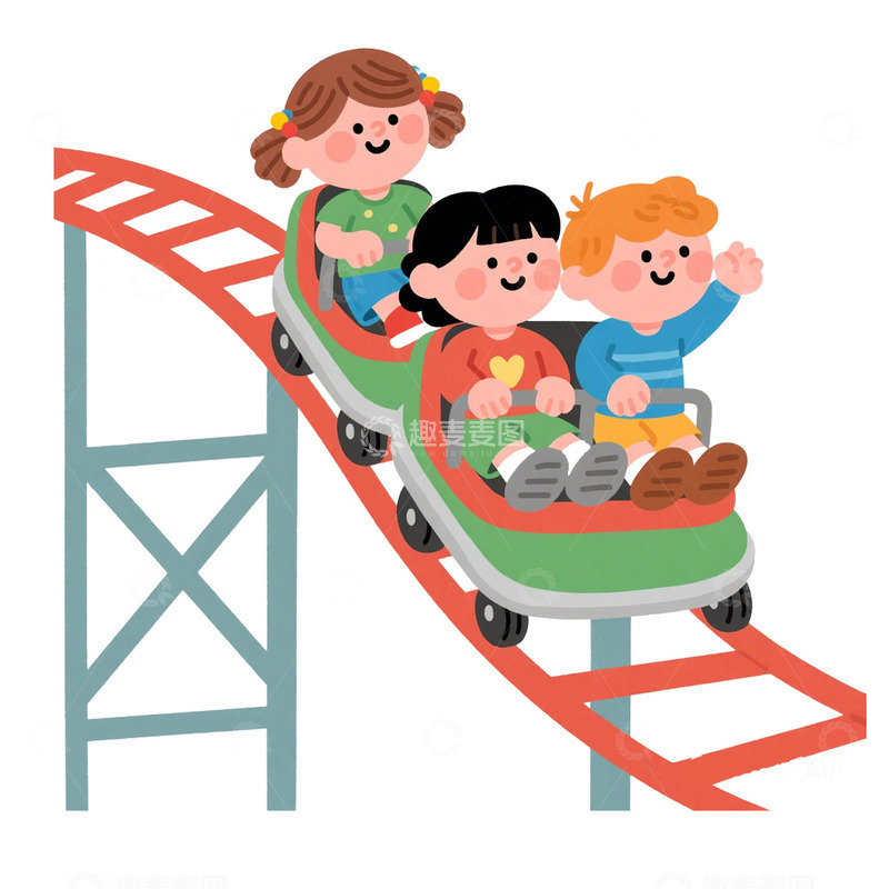 高清大图下载【趣麦麦图】娱乐设施过山车免抠元素