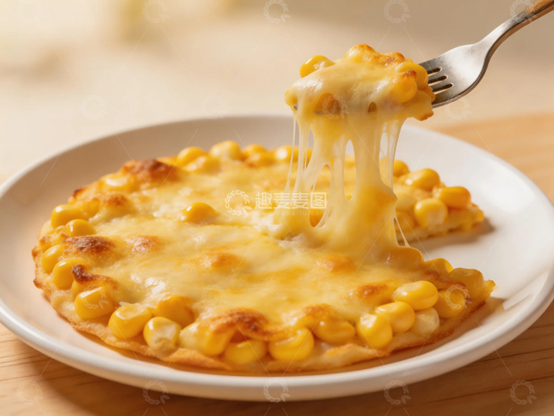 高清大图下载【趣麦麦图】芝士玉米烙，金黄拉丝