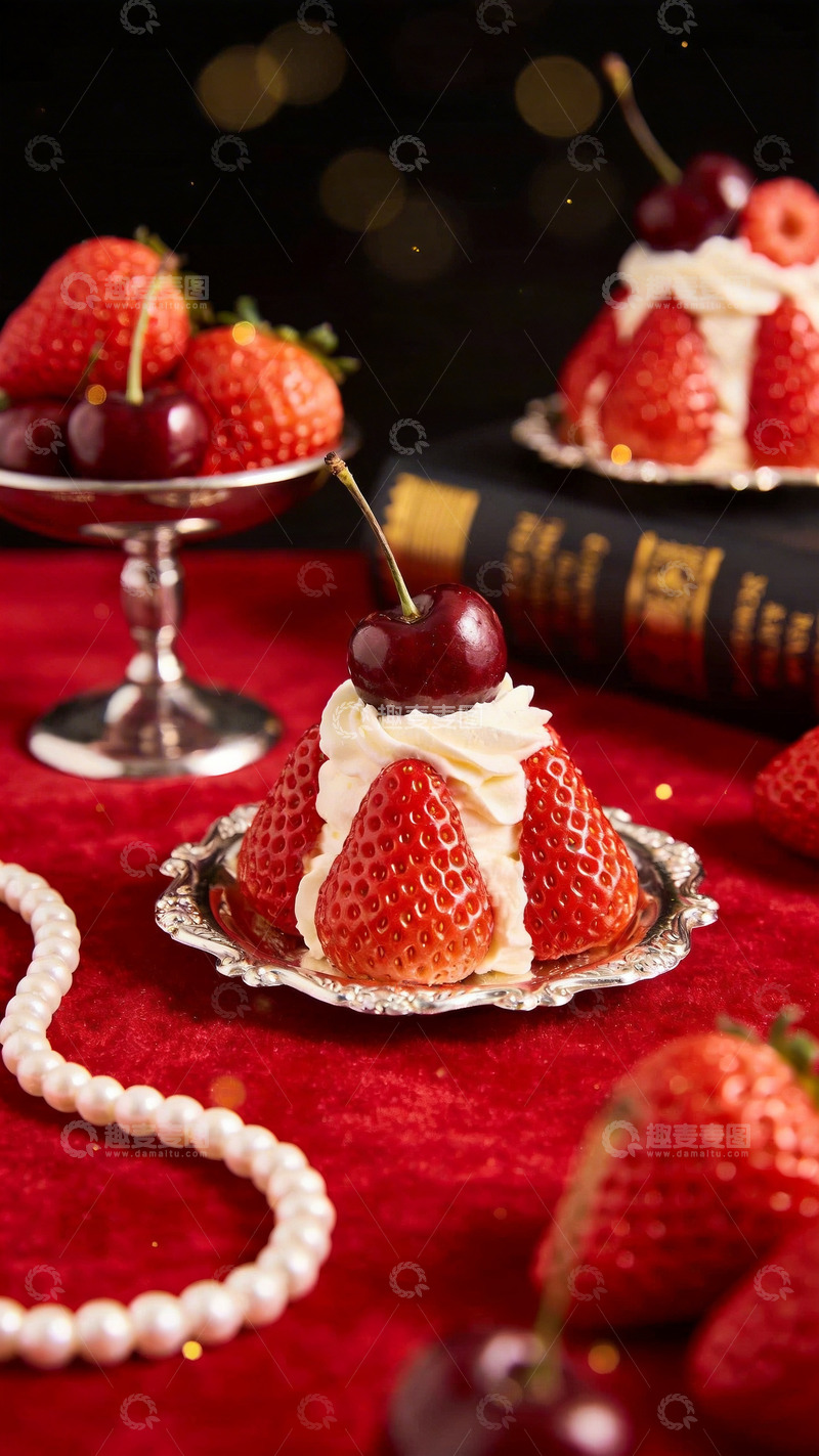 高清大图下载【趣麦麦图】车厘子草莓主题甜品摄影9