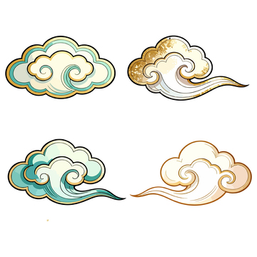 中国风云纹图案装饰素材
