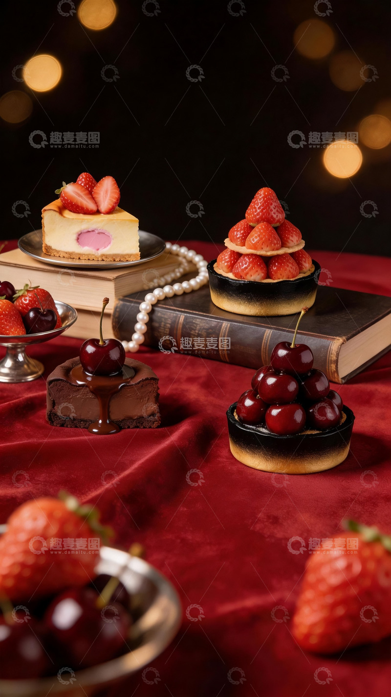 高清大图下载【趣麦麦图】车厘子草莓主题甜品摄影3