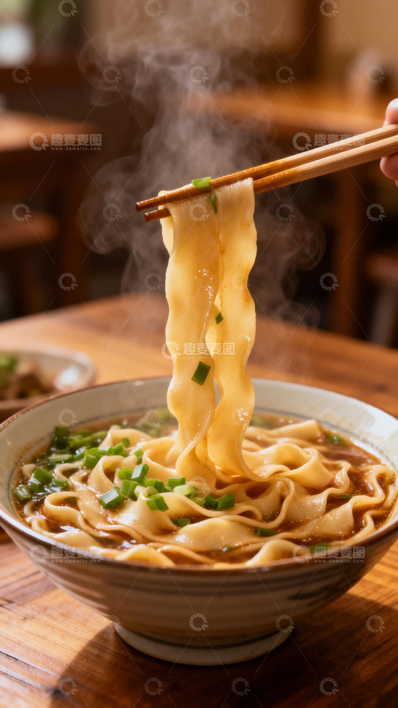 高清大图下载【趣麦麦图】热气腾腾的面条美食摄影图