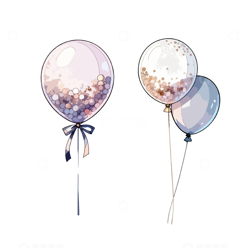 源文件下载【趣麦麦图】手绘风格气球插画设计素材