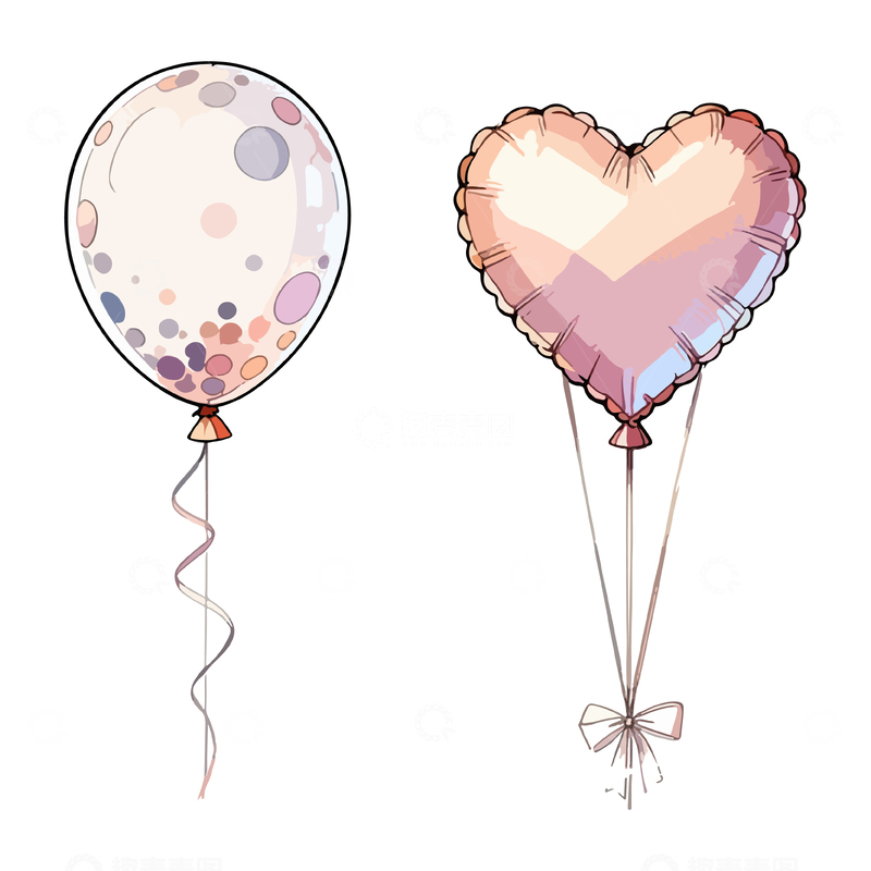 源文件下载【趣麦麦图】浪漫气球插画设计素材