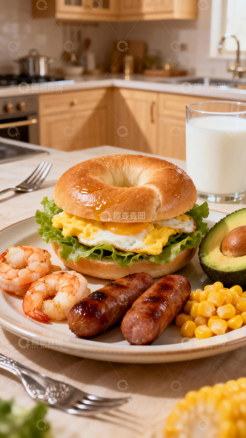 高清大图下载【趣麦麦图】丰盛的西式早餐4