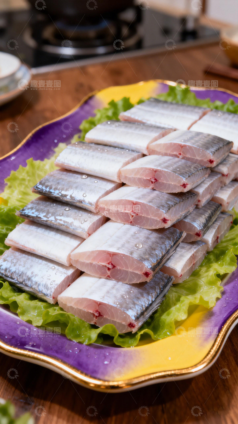 高清大图下载【趣麦麦图】日式料理鲜鱼块摆盘