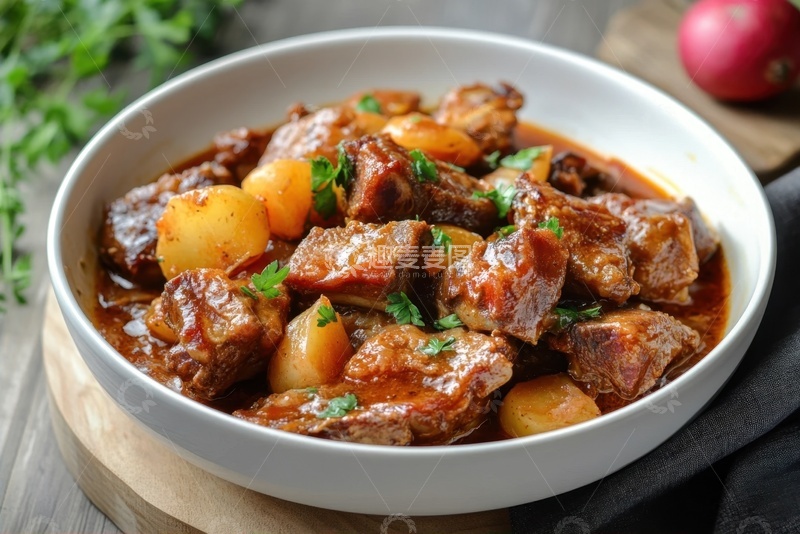 高清大图下载【趣麦麦图】土豆炖排骨美食摄影