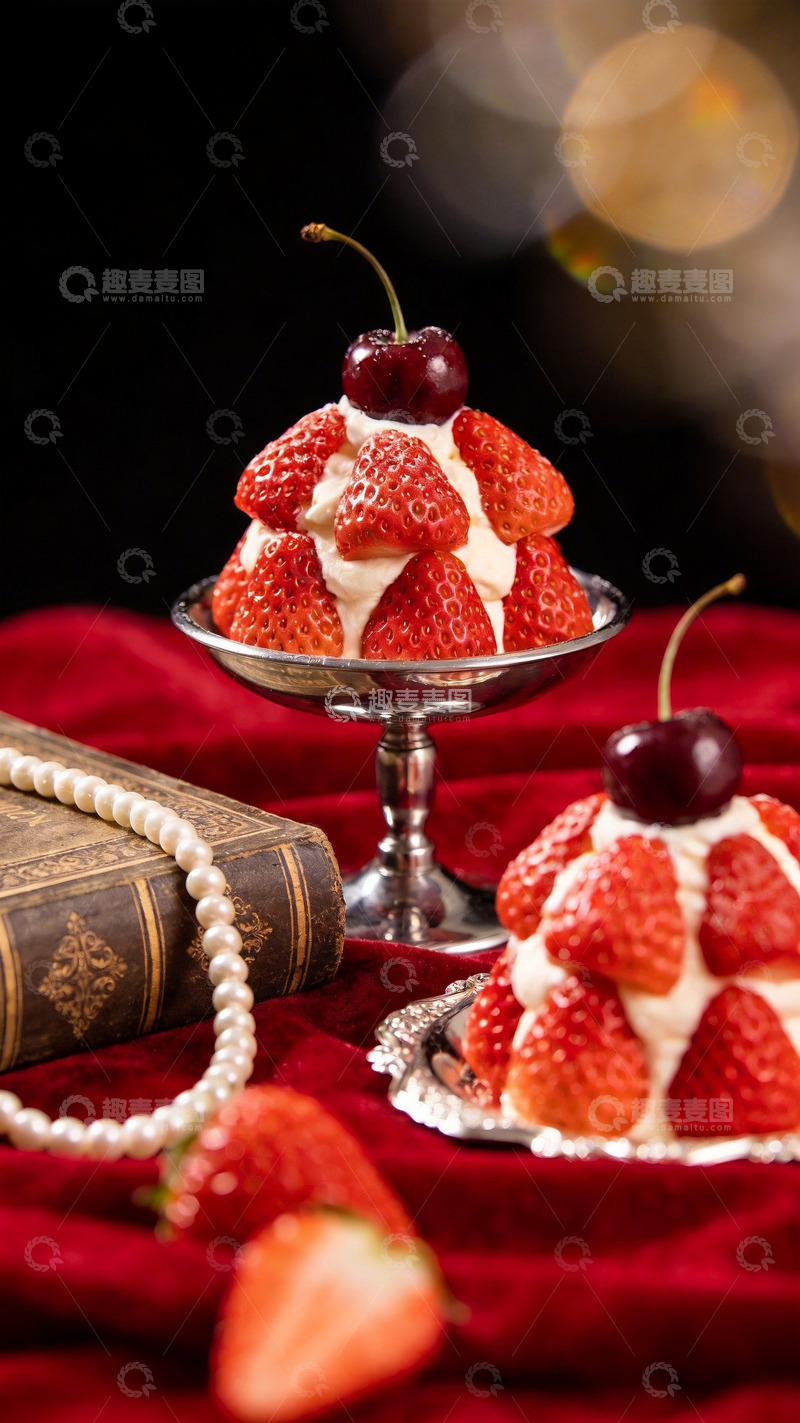 高清大图下载【趣麦麦图】车厘子草莓主题甜品摄影2