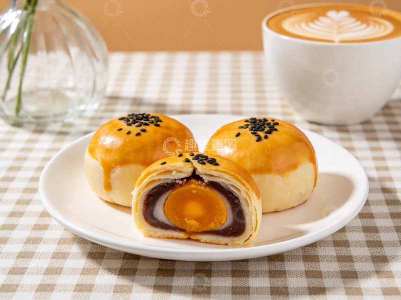 高清大图下载【趣麦麦图】蛋黄酥特写摄影3