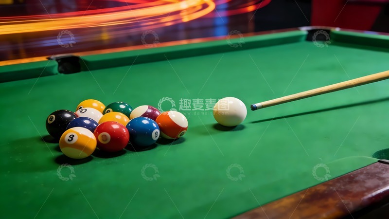 高清大图下载【趣麦麦图】台球台打台球台球室