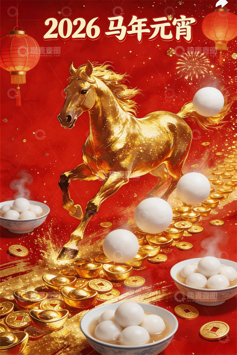 高清大图下载【趣麦麦图】元宵节海报设计-1