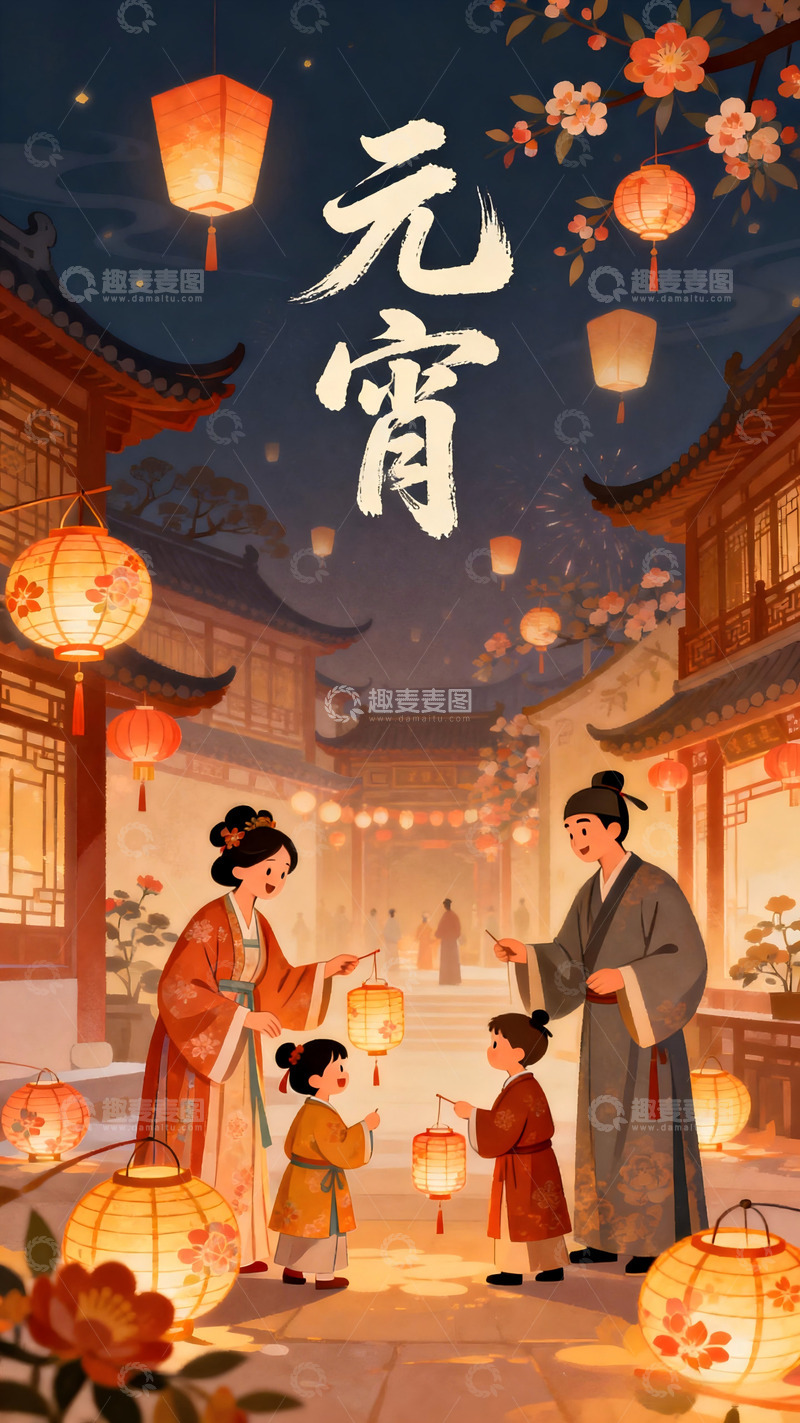 高清大图下载【趣麦麦图】元宵节海报设计-19