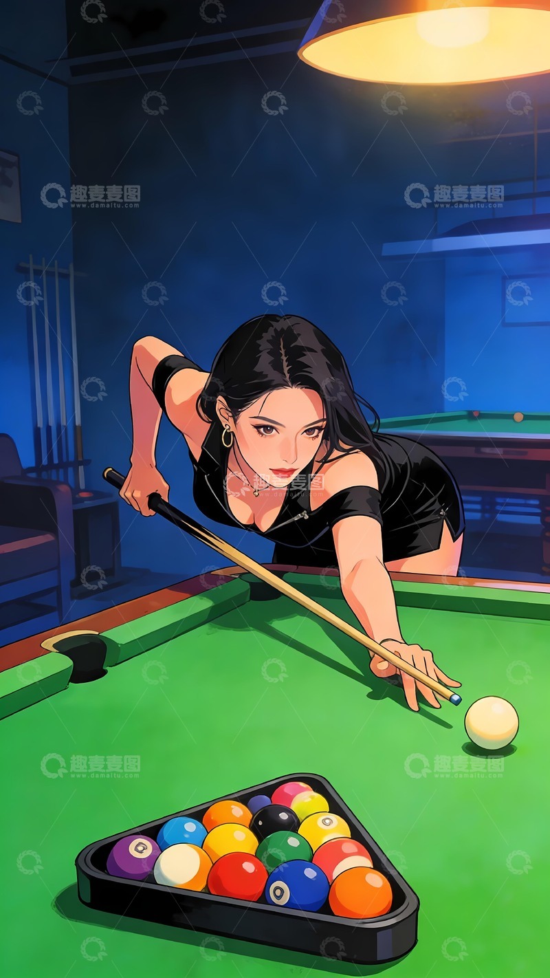 高清大图下载【趣麦麦图】台球台打台球台球室15