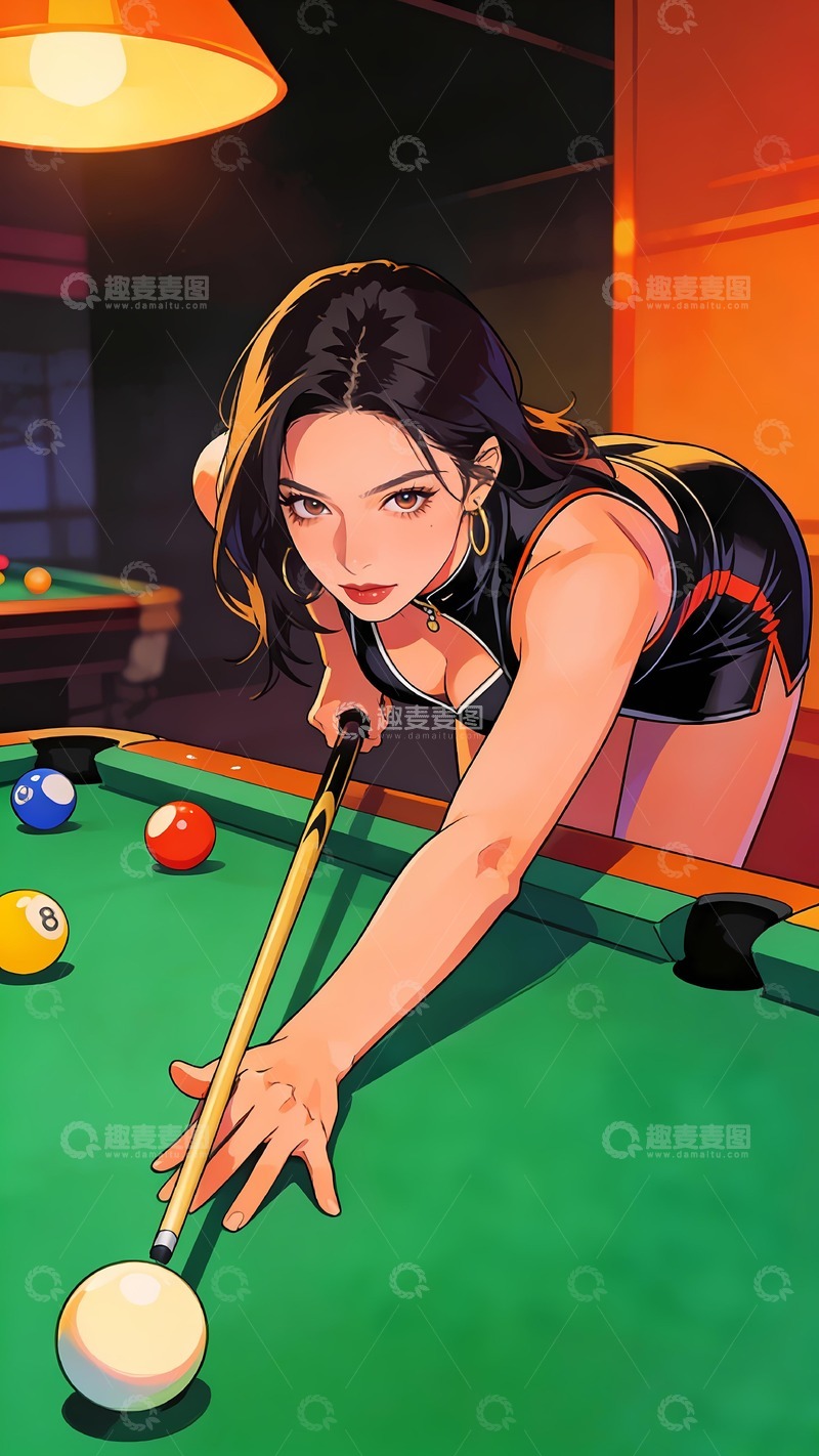 高清大图下载【趣麦麦图】台球台打台球台球室8
