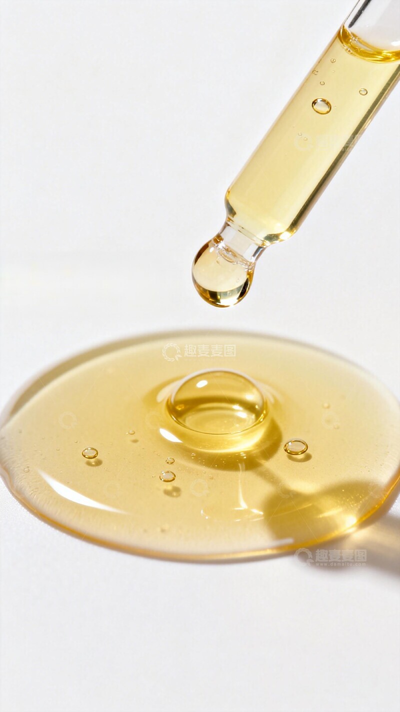 高清大图下载【趣麦麦图】金色油滴护肤精华特写