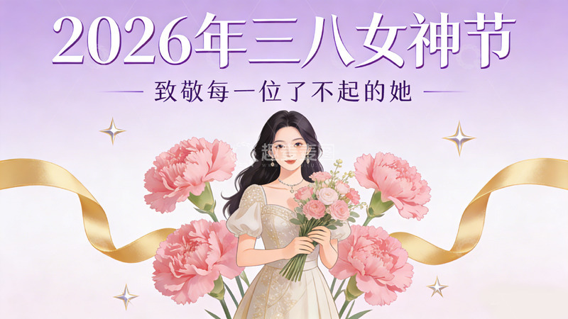 高清大图下载【趣麦麦图】2026三八女神节宣传海报