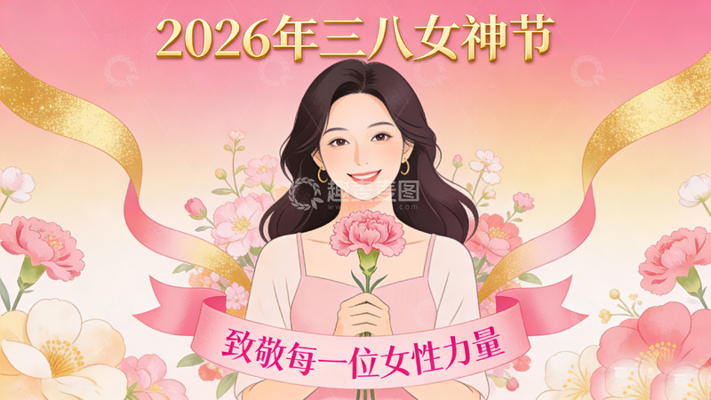高清大图下载【趣麦麦图】2026年三八女神节宣传海报