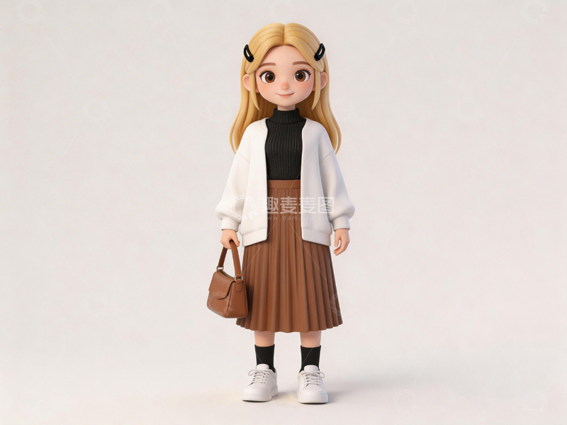 高清大图下载【趣麦麦图】卡通人物时尚穿搭渲染图