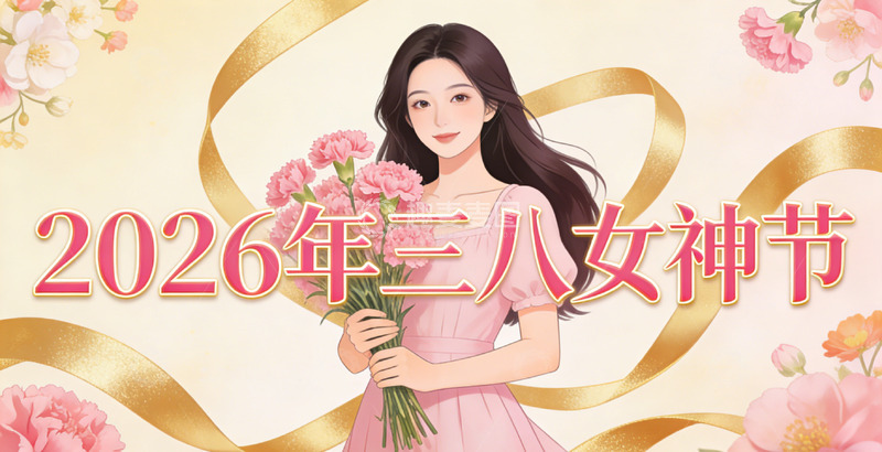 高清大图下载【趣麦麦图】粉色浪漫三八女神节插画