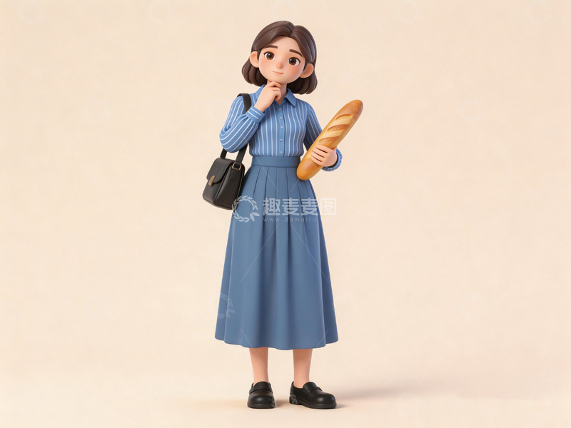 高清大图下载【趣麦麦图】卡通女性购物形象设计素材