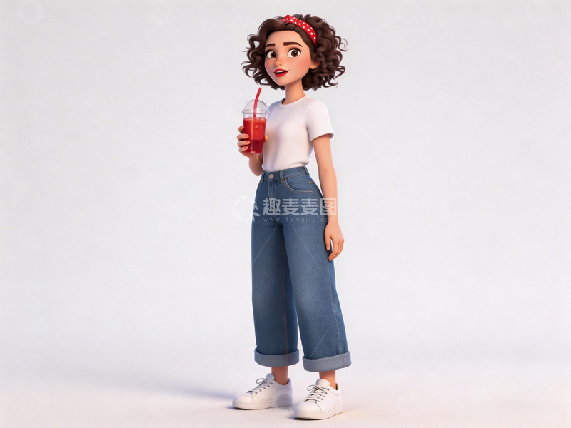 高清大图下载【趣麦麦图】卡通时尚女性饮品插画设计