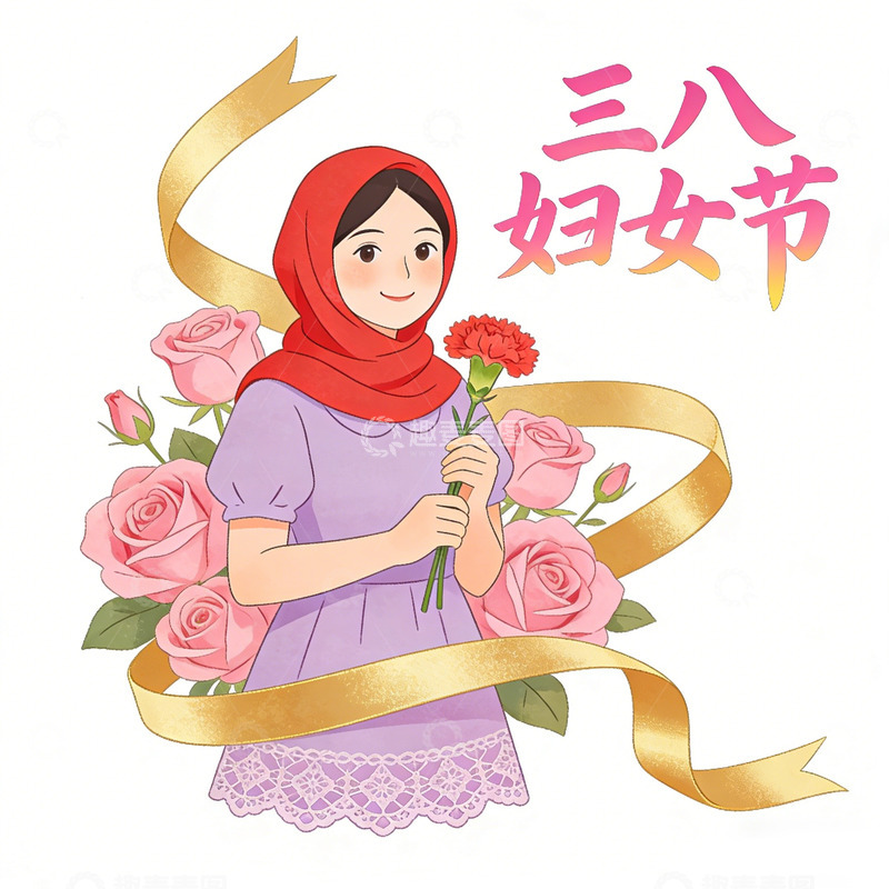 高清大图下载【趣麦麦图】卡通妇女节祝福海报设计素材