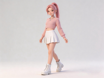 青春活力女孩模型玩偶