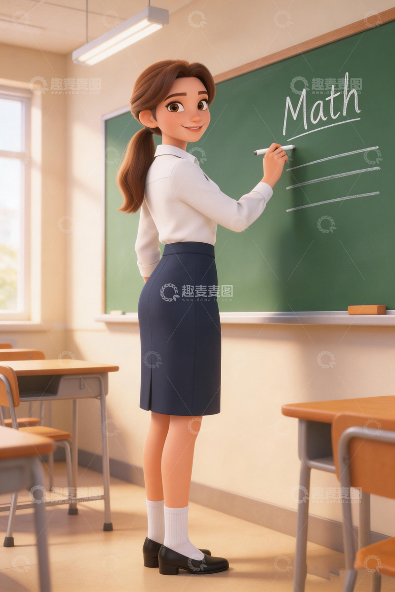 高清大图下载【趣麦麦图】卡通教师教室授课图